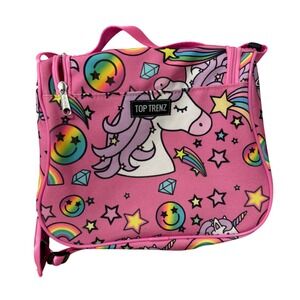 Top Trenz Unicorn Toiletry Bag Kids OS Pink Rainbow Hanging Travel Organizer Bag